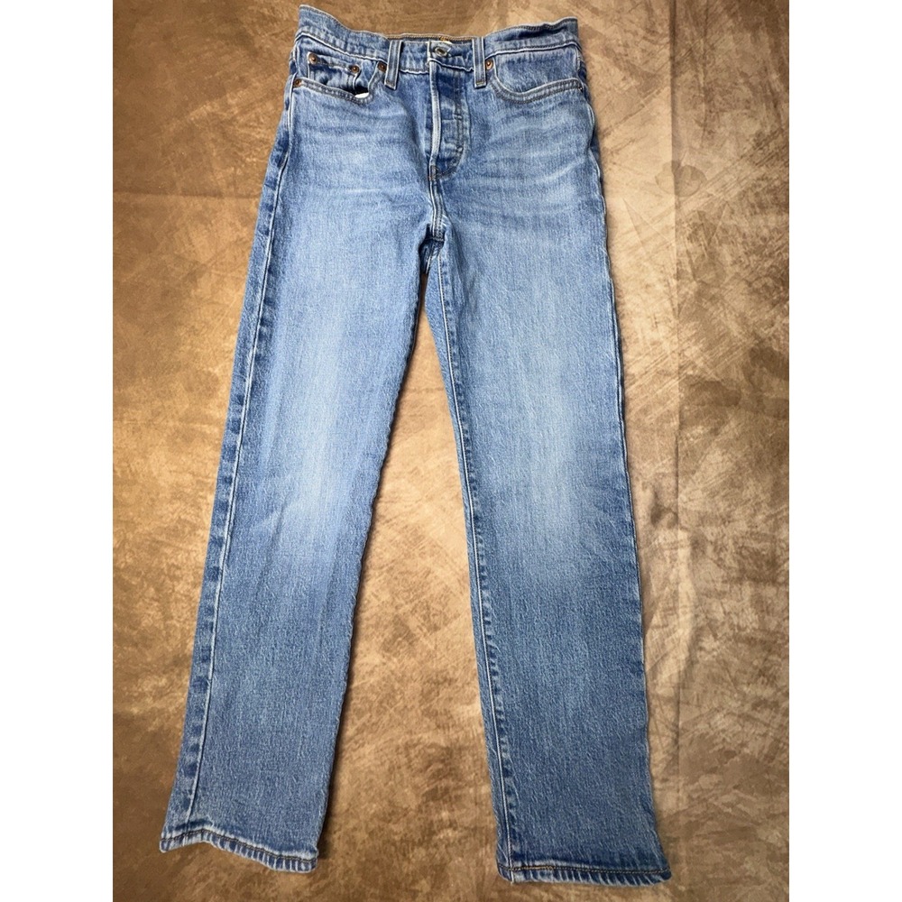 LEVI'S Wedgie Straight Fit Blue Jeans, Womens 26 Button Fly Pants